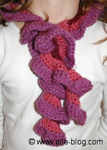 Echarpe tortillon au crochet en Sport Laine de Phildar